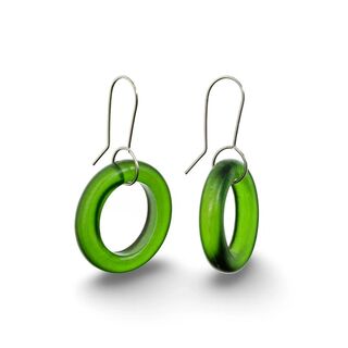 Green Hoop Earrings by Stone Arrow