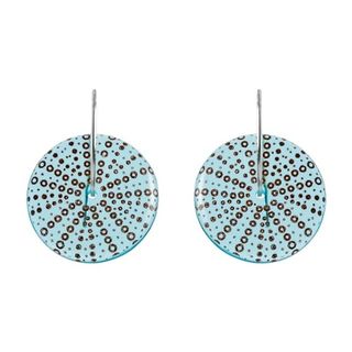 Kina Shell Glass Earrings Blue