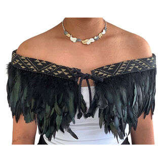 Korowai Cape Black Tui