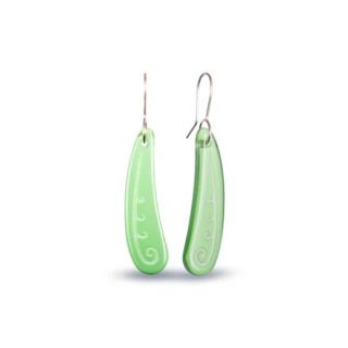 Koru Frond Earrings Small Green by Stone Arrow