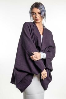Koru Moss Stitch Shrug Grape
