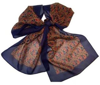 Navy Red and Gold Maori Design Scarf