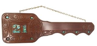 Square Maori Hand Carved 21st Key
