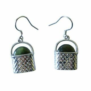 Sterling Silver Kete with Pounamu Earrings