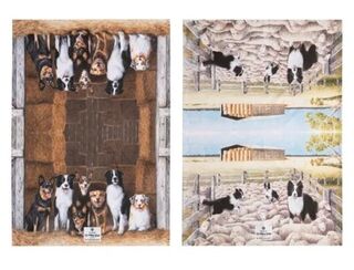 Working Dogs Tea Towel Set of 2