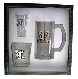 21st Birthday Glass Set