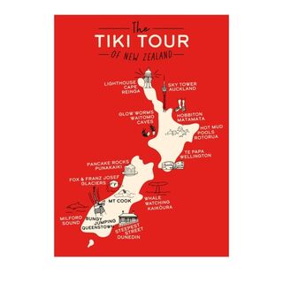 NZ Tiki Tour Tea Towel